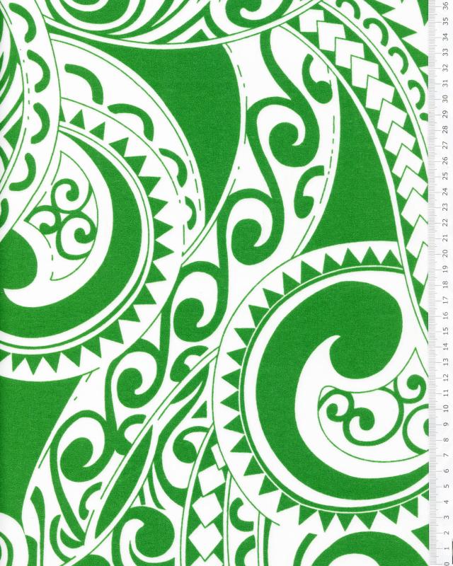 Polynesian fabric TATAN Green - Tissushop